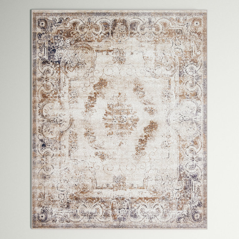 Three Posts™ Langham Performance Beige/Brown/Gray/Blue Rug & Reviews